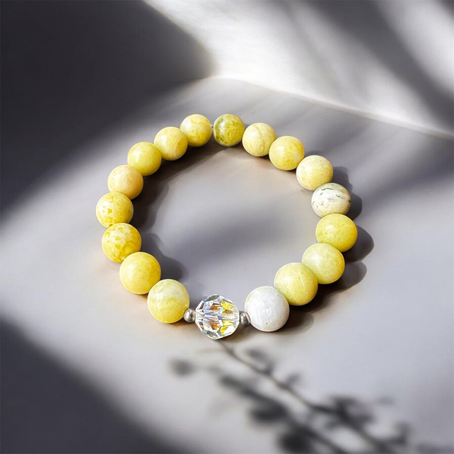 Žadeīta rokassprādze ar Swarovski kristālu