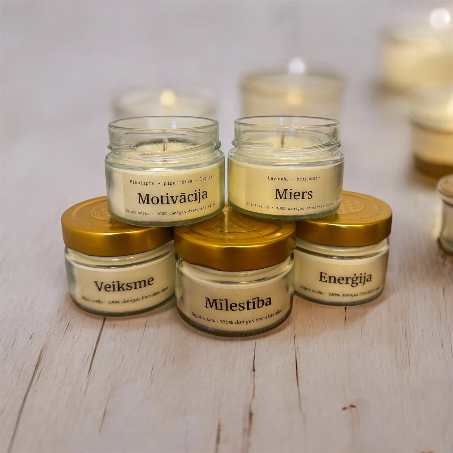 Aromātiskā sojas vaska svece burciņā, 135ml