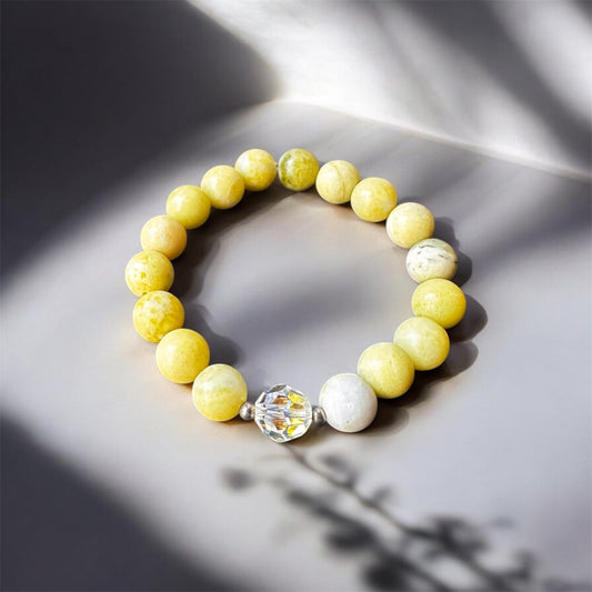 Žadeīta rokassprādze ar Swarovski kristālu