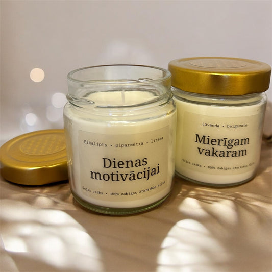 Aromātiskā sojas vaska svece burciņā, 200ml